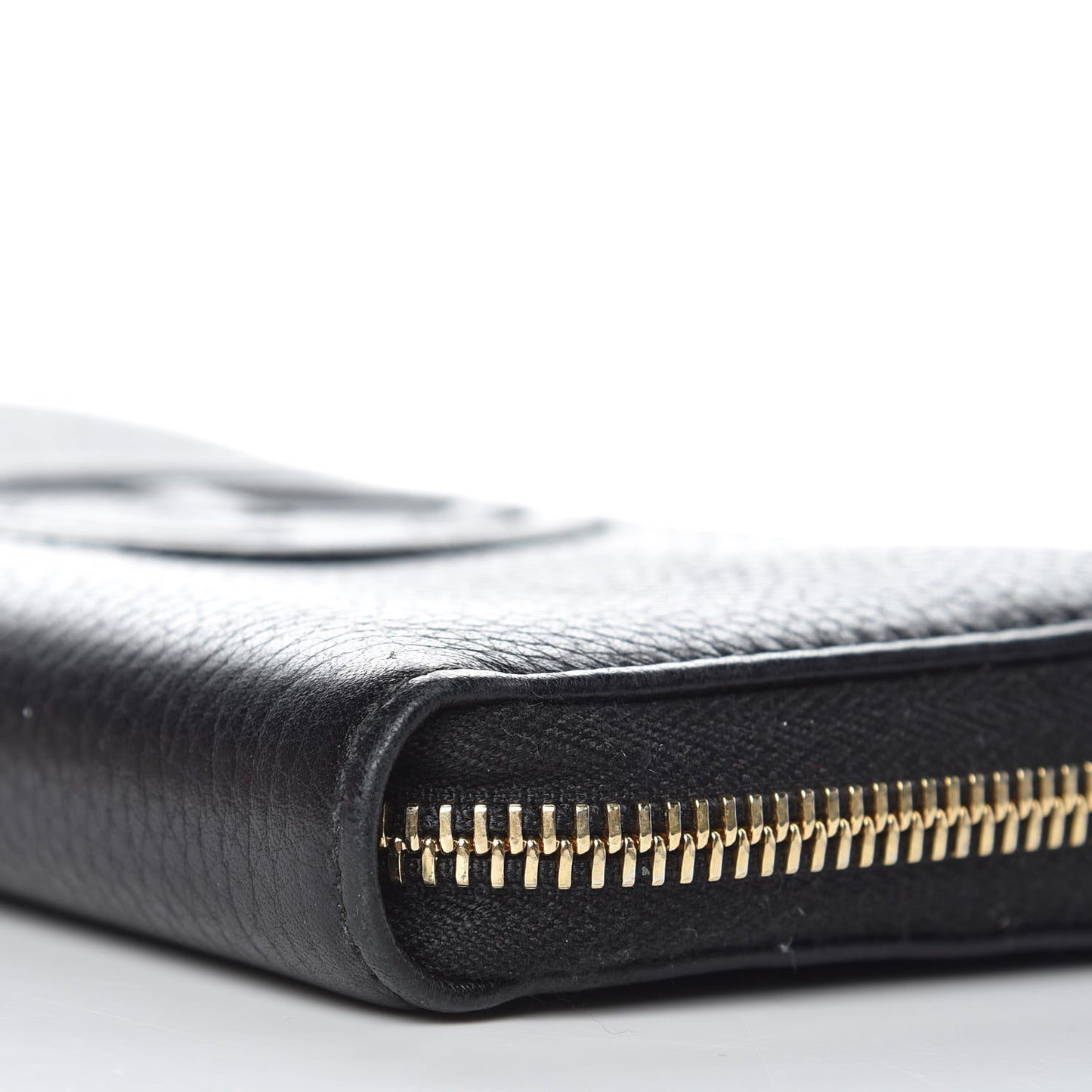 Calfskin Soho Zip Around Wallet Black