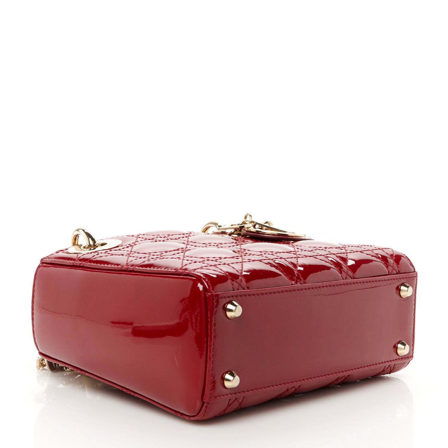 Christian Dior Patent Cannage Mini Lady Dior Red 4 of 10