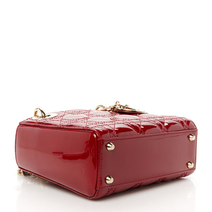 Christian Dior Patent Cannage Mini Lady Dior Red 4 of 10