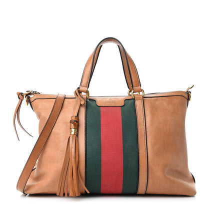 Gucci Calfskin Web Medium Rania Top Handle Bag Khaki 1 of 20