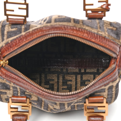 Fendi Velvet Zucca Vitello Mini Forever Boston Fango Grigio Bruciato 5 of 11