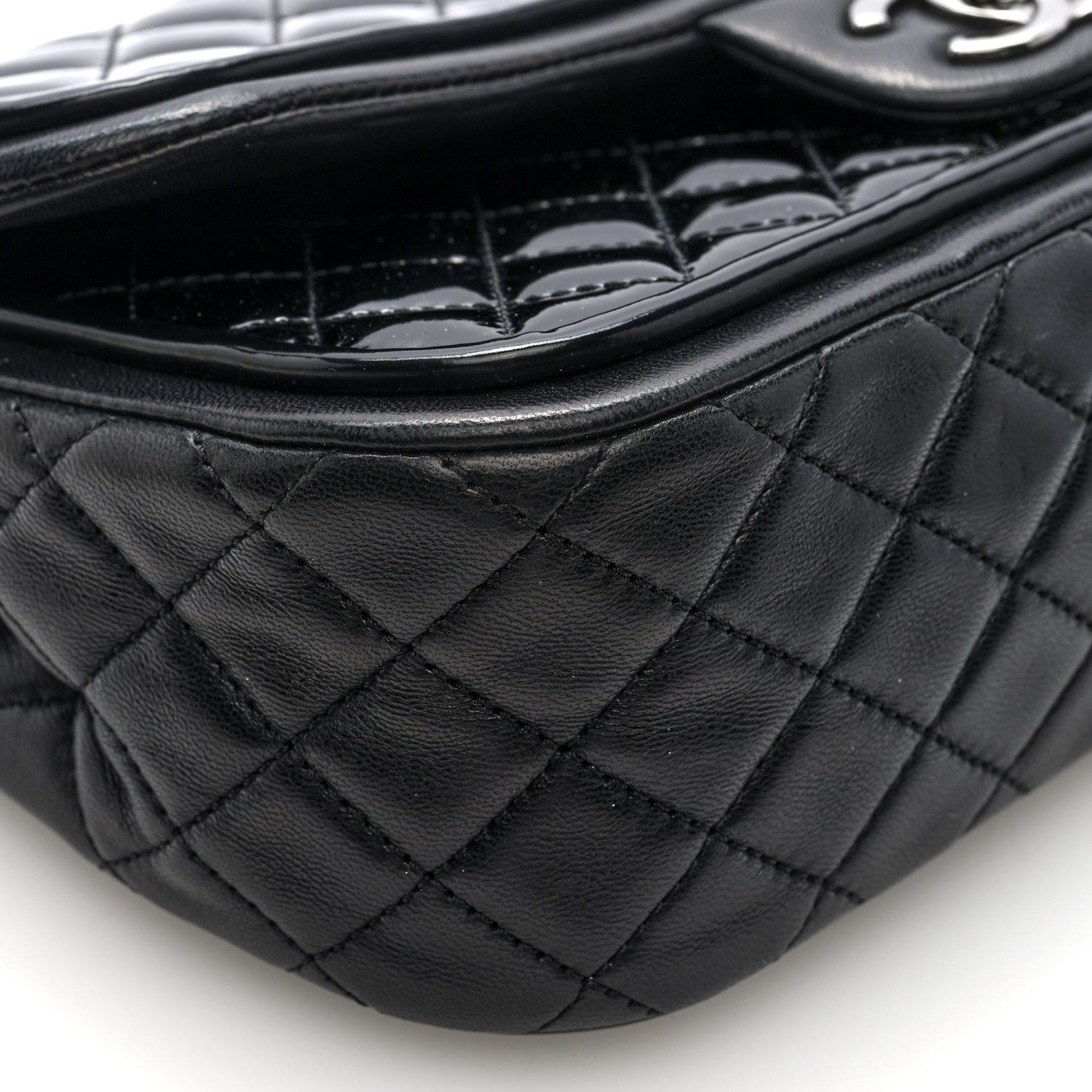 Chanel Patent Quilted Classic Twist Flap Bag Black 9 of 10