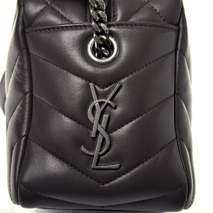 Saint Laurent Calfskin Y Quilted Monogram Small Loulou Bowling Bag Earth 8 of 10