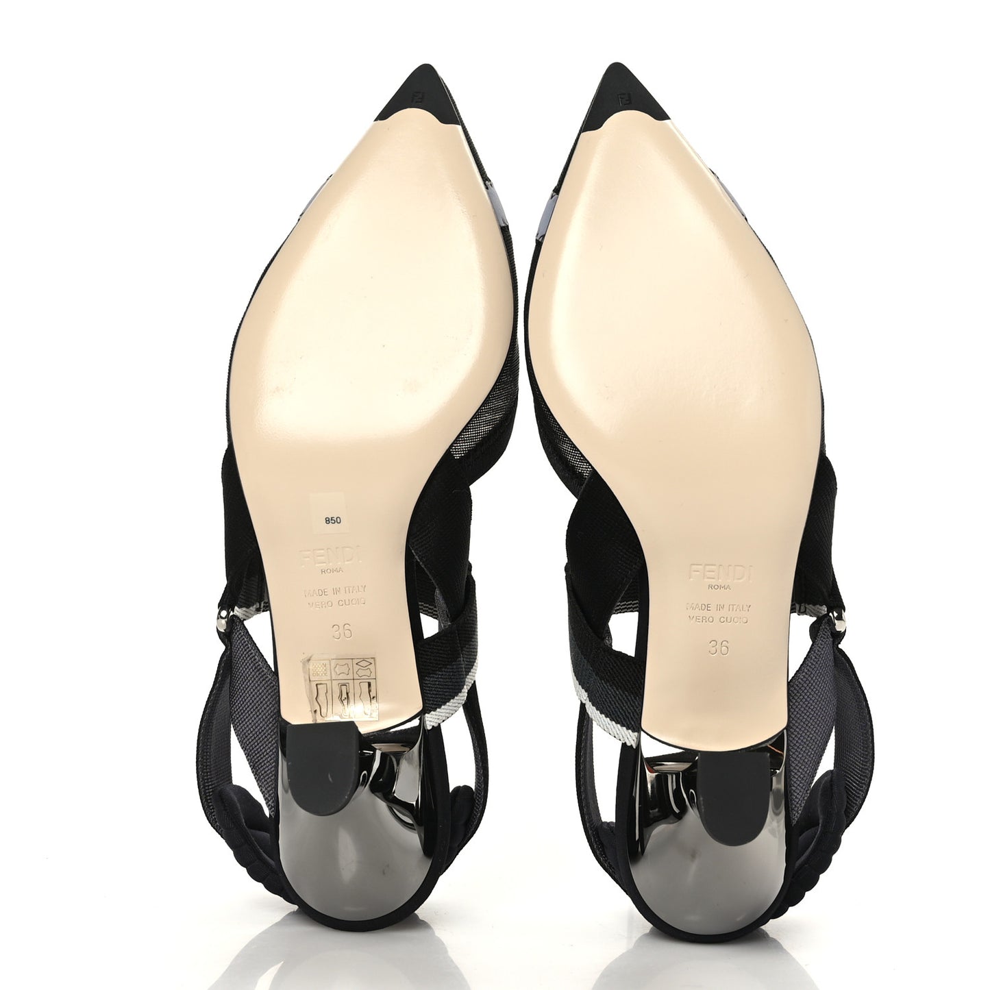 Technical Mesh Colibri 55mm Slingback Pumps 36 Black Asfalto