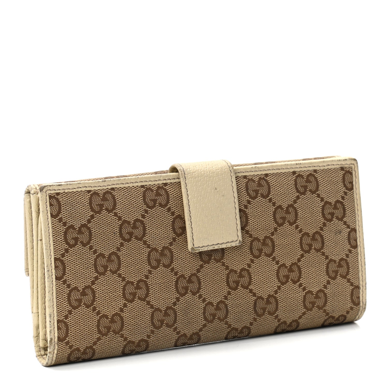 Gucci Monogram Metal Bar Continental Flap Wallet Off White 3 of 11
