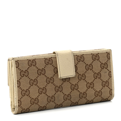 Gucci Monogram Metal Bar Continental Flap Wallet Off White 3 of 11