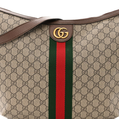 Gucci GG Supreme Monogram Web Ophidia Half Moon Hobo Brown 8 of 11