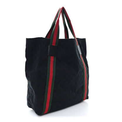 Gucci GG Monogram Medium Web Handle Vertical Tote Black 3 of 10