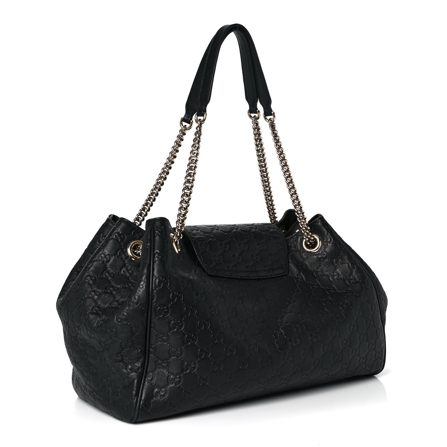 Gucci Guccissima Medium Emily Shoulder Bag Black 3 of 11