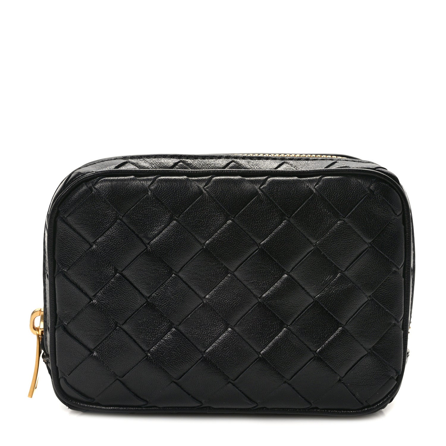 Bottega Veneta Calfskin Intrecciato Teen Zippered Pouch Black 1 of 9