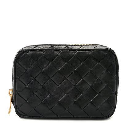 Bottega Veneta Calfskin Intrecciato Teen Zippered Pouch Black 1 of 9