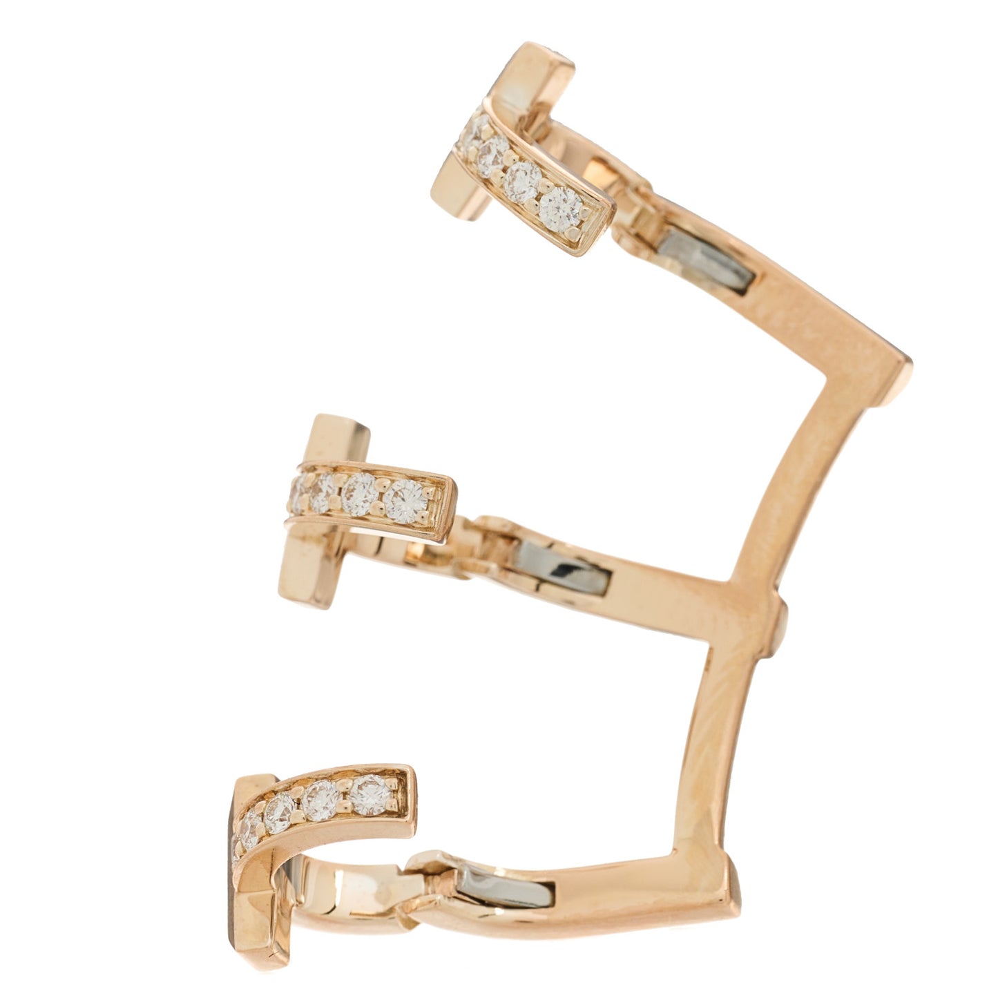 18K Rose Gold Diamond T T1 Ear Cuff Earring