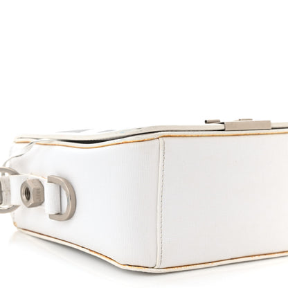 Off-White Saffiano Striped Mini Diag Binder Clip Bag White Black 8 of 17