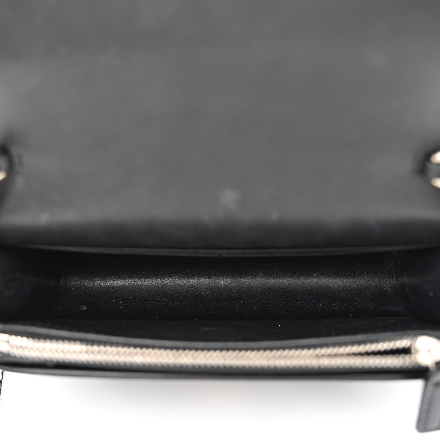 Saint Laurent Calfskin Lizard Embossed Monogram Sunset Chain Wallet Black 5 of 11