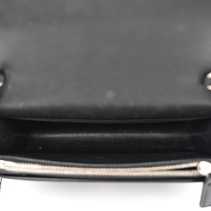 Saint Laurent Calfskin Lizard Embossed Monogram Sunset Chain Wallet Black 5 of 11
