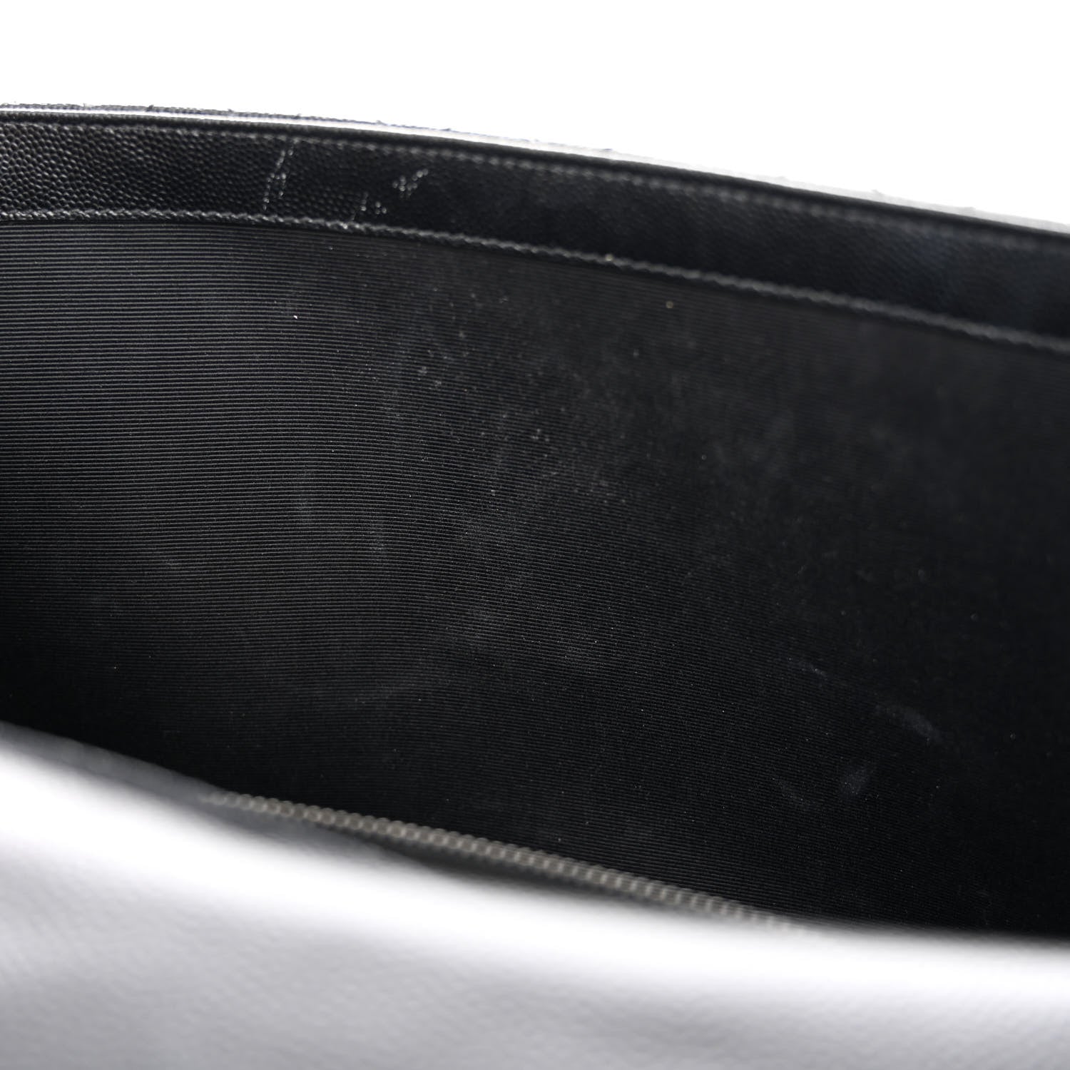 Saint Laurent Grain De Poudre Textured Mixed Matelasse Large Triquilt Monogram Monochrome Satchel Black 8 of 12