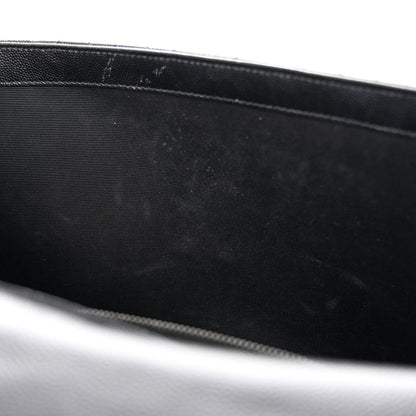 Saint Laurent Grain De Poudre Textured Mixed Matelasse Large Triquilt Monogram Monochrome Satchel Black 8 of 12