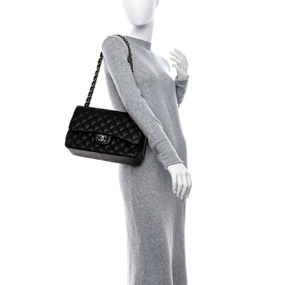 Chanel Lambskin Quilted Jumbo Double Flap Black 2 of 13