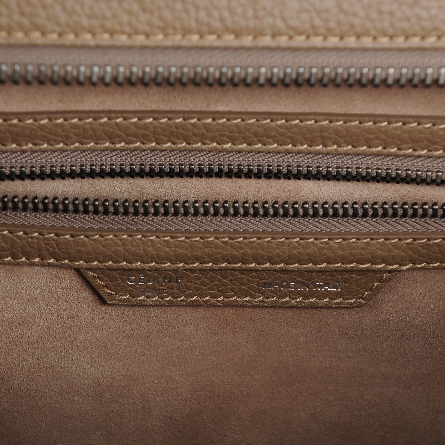 Drummed Calfskin Mini Luggage Taupe