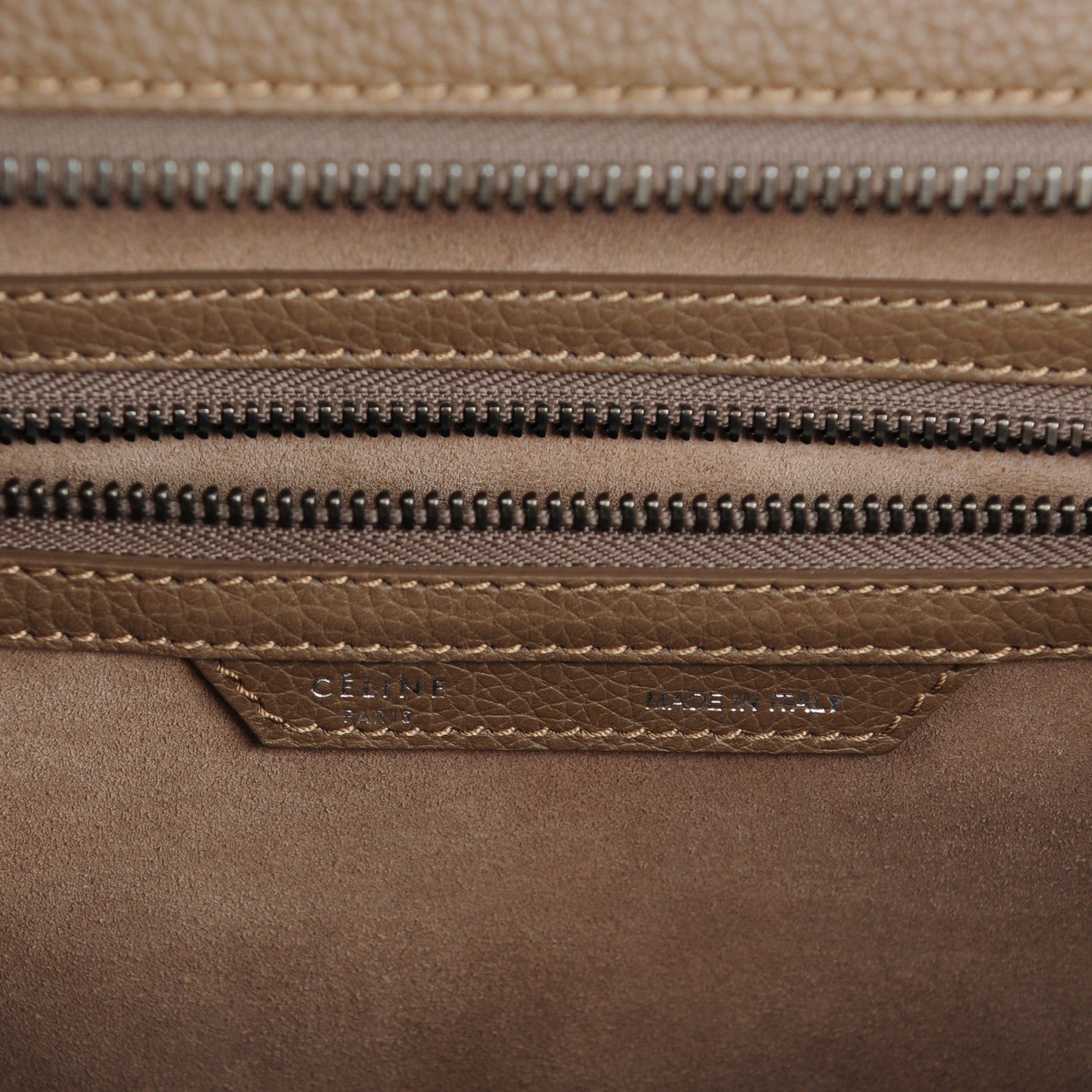 Celine Drummed Calfskin Mini Luggage Taupe 6 of 8