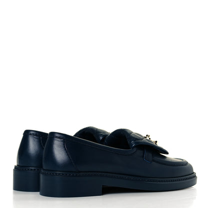 Chanel Lambskin Quilted CC Turnlock Loafers 36.5 Navy 6 of 11
