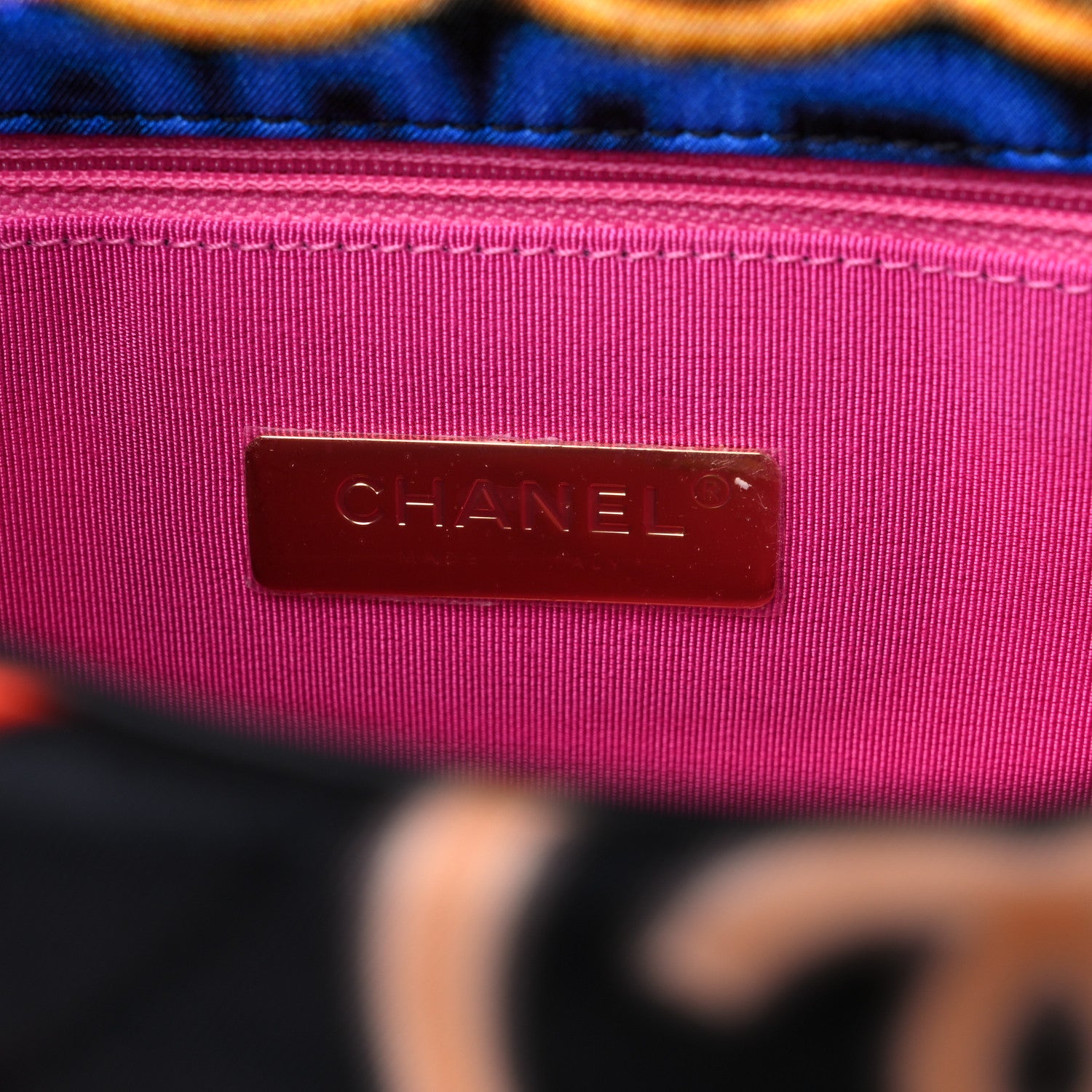 Chanel Fabric Printed Medium Chanel 19 Flap Black Multicolor 6 of 9