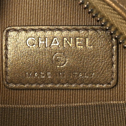 Chanel Metallic Lambskin Quilted Egyptian Amulet Round Clutch With Chain Gold 6 of 9