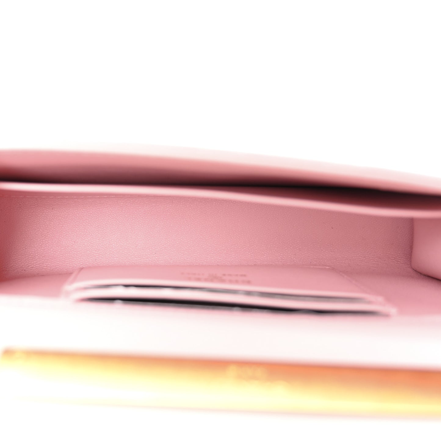 Lambskin Enamel Quilted Top Handle Flap Phone Holder With Chain Pink
