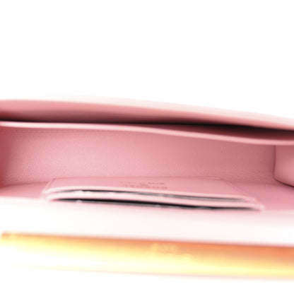 Chanel Lambskin Enamel Quilted Top Handle Flap Phone Holder With Chain Pink 5 of 11