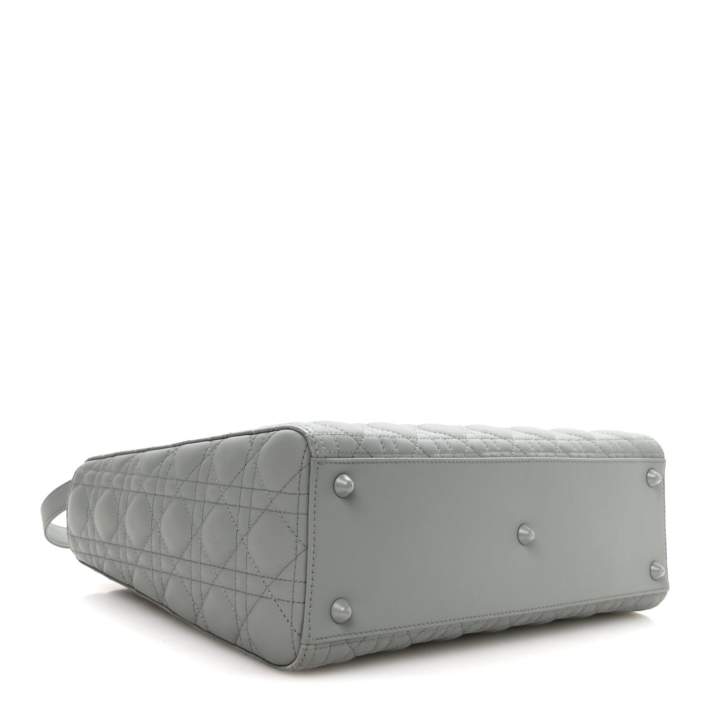 Ultra Matte Calfskin Cannage Large Lady Dior Grey Stone Grey Stone