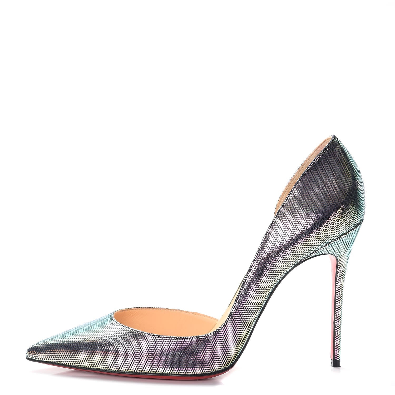 Christian Louboutin Tissu Scarabe Specchio Iriza 100 Pumps 40 Digital Silver 1 of 8