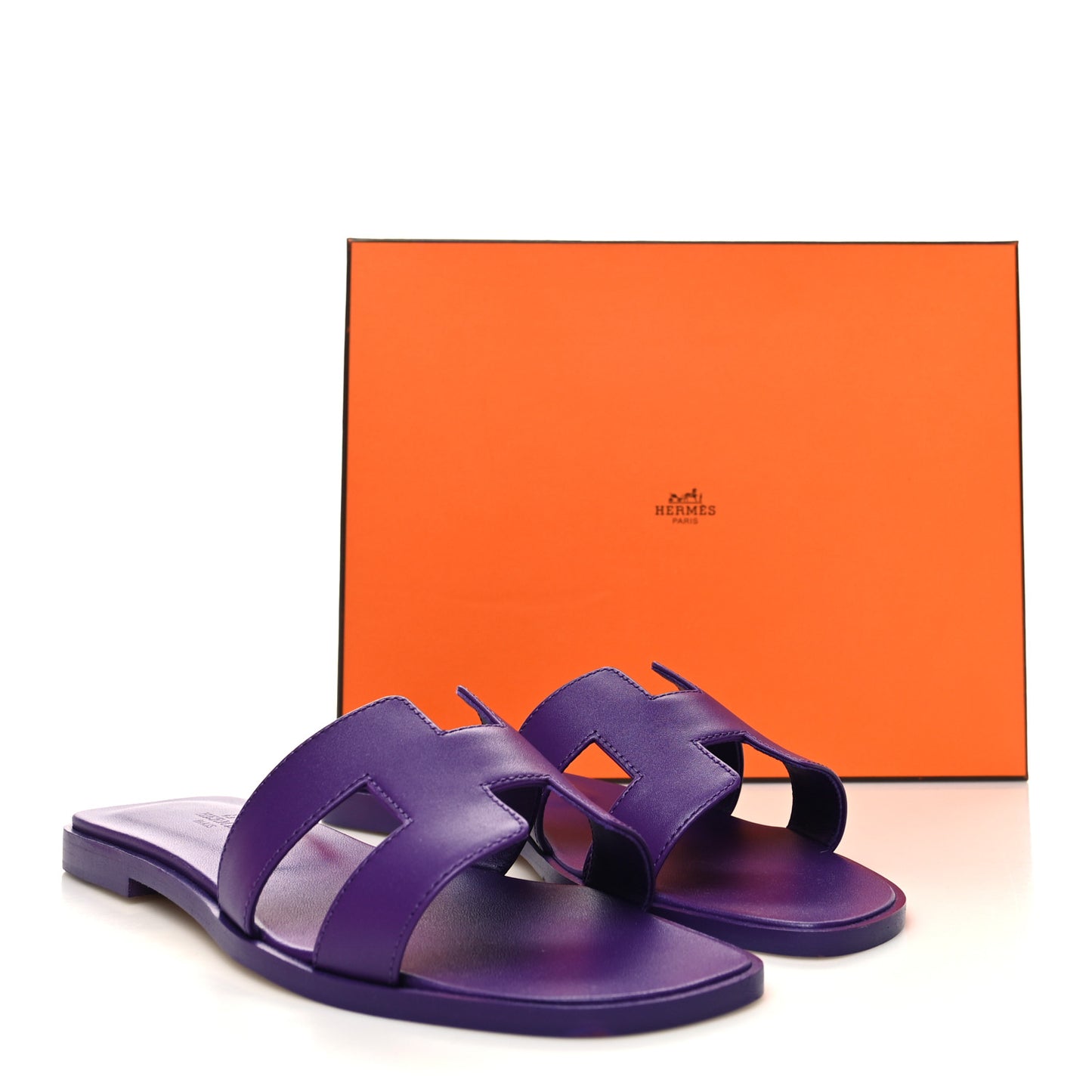 Calfskin Oran Sandals 38.5 Violet Majorette