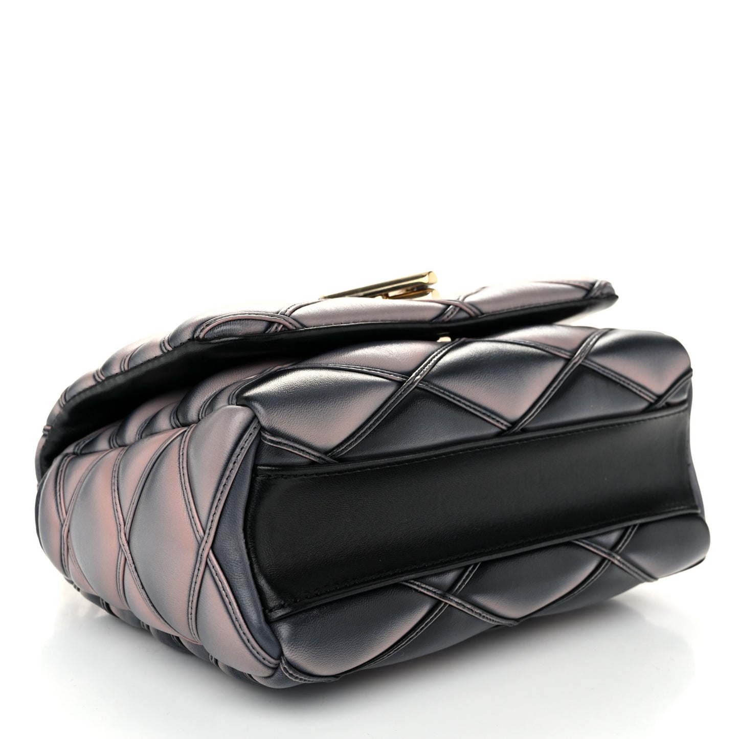 Lambskin Malletage Top Handle GO-14 MM Black Pink