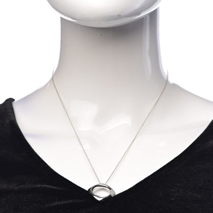 Tiffany 18K White Gold Diamond Square Pendant Necklace 2 of 9