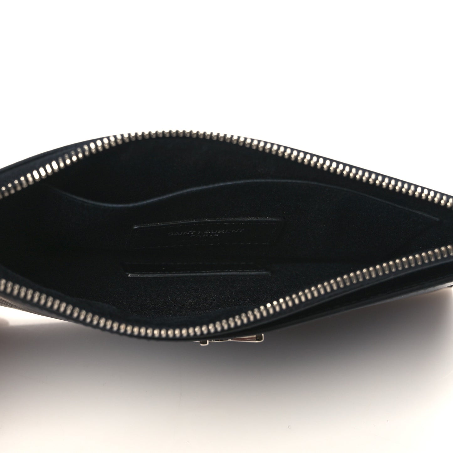 Smooth Calfskin Monogram Zip Bill Pouch Black