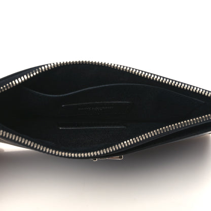 Saint Laurent Smooth Calfskin Monogram Zip Bill Pouch Black 5 of 8