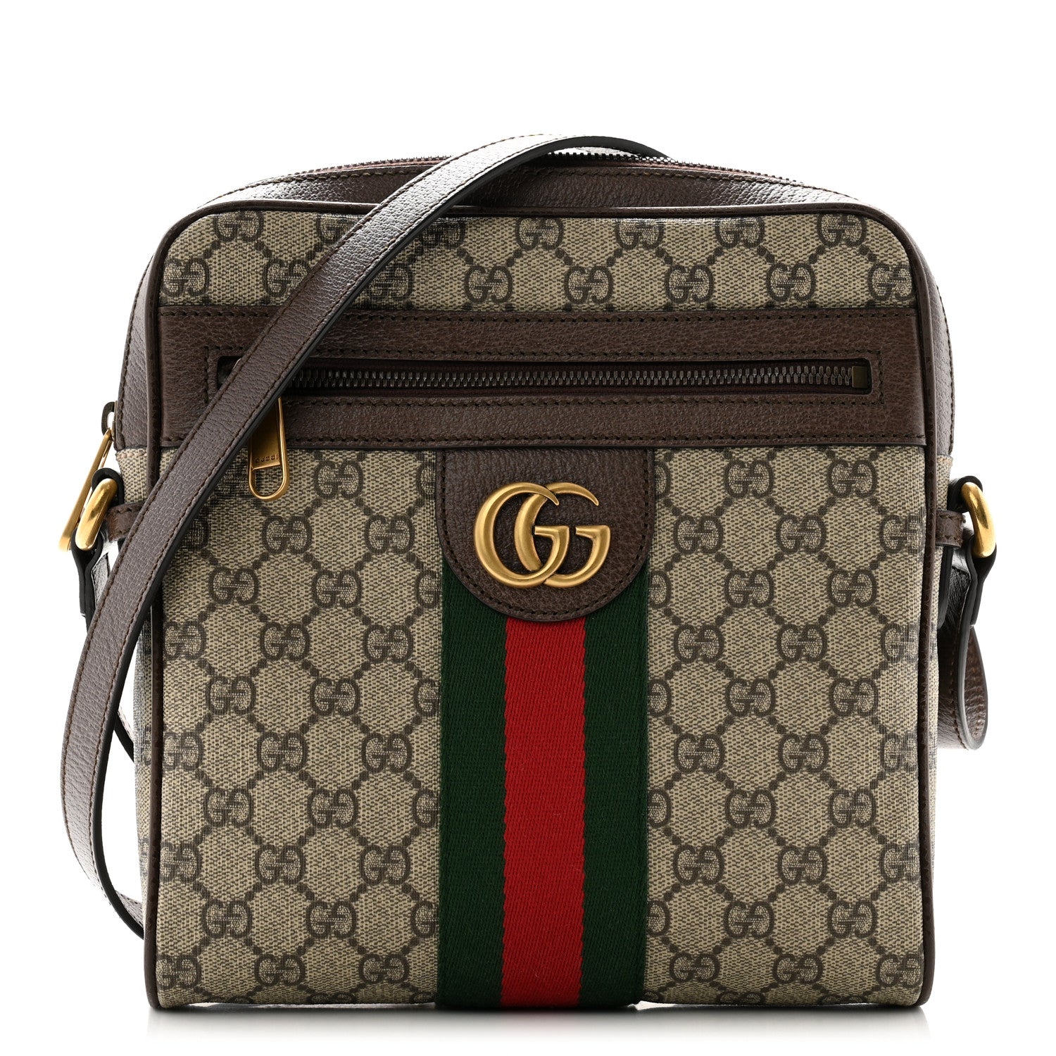 Gucci GG Supreme Monogram Web Small Ophidia Messenger Bag Brown 1 of 10