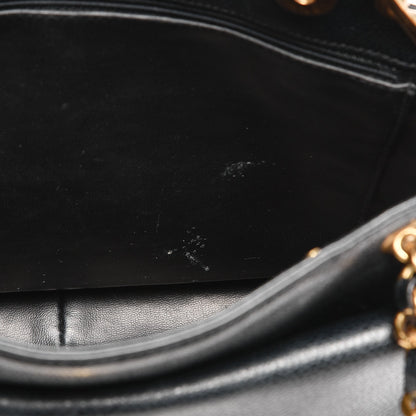 Chanel Caviar Flap Shoulder Bag Navy 10 of 22