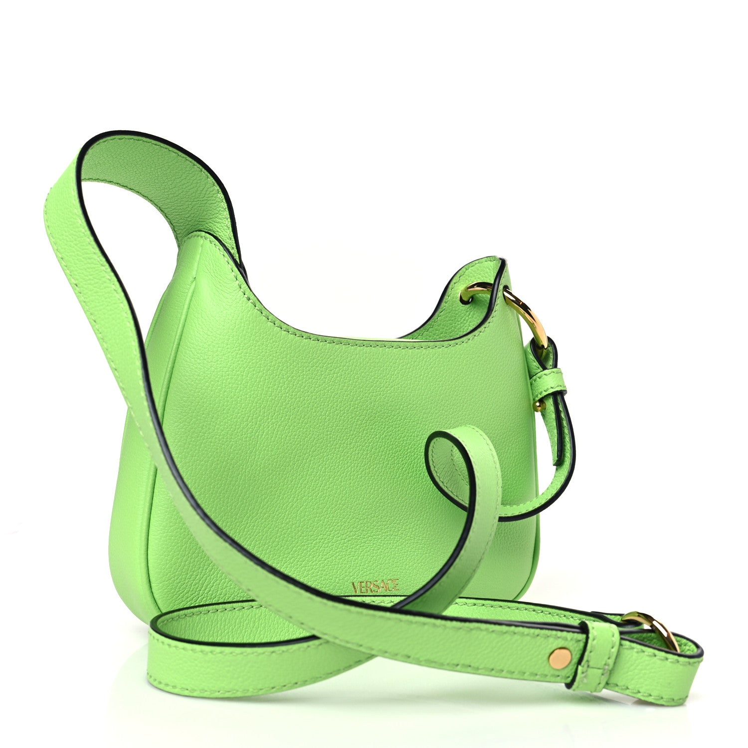 Versace Calfskin La Medusa Small Hobo Crossbody Green 3 of 8