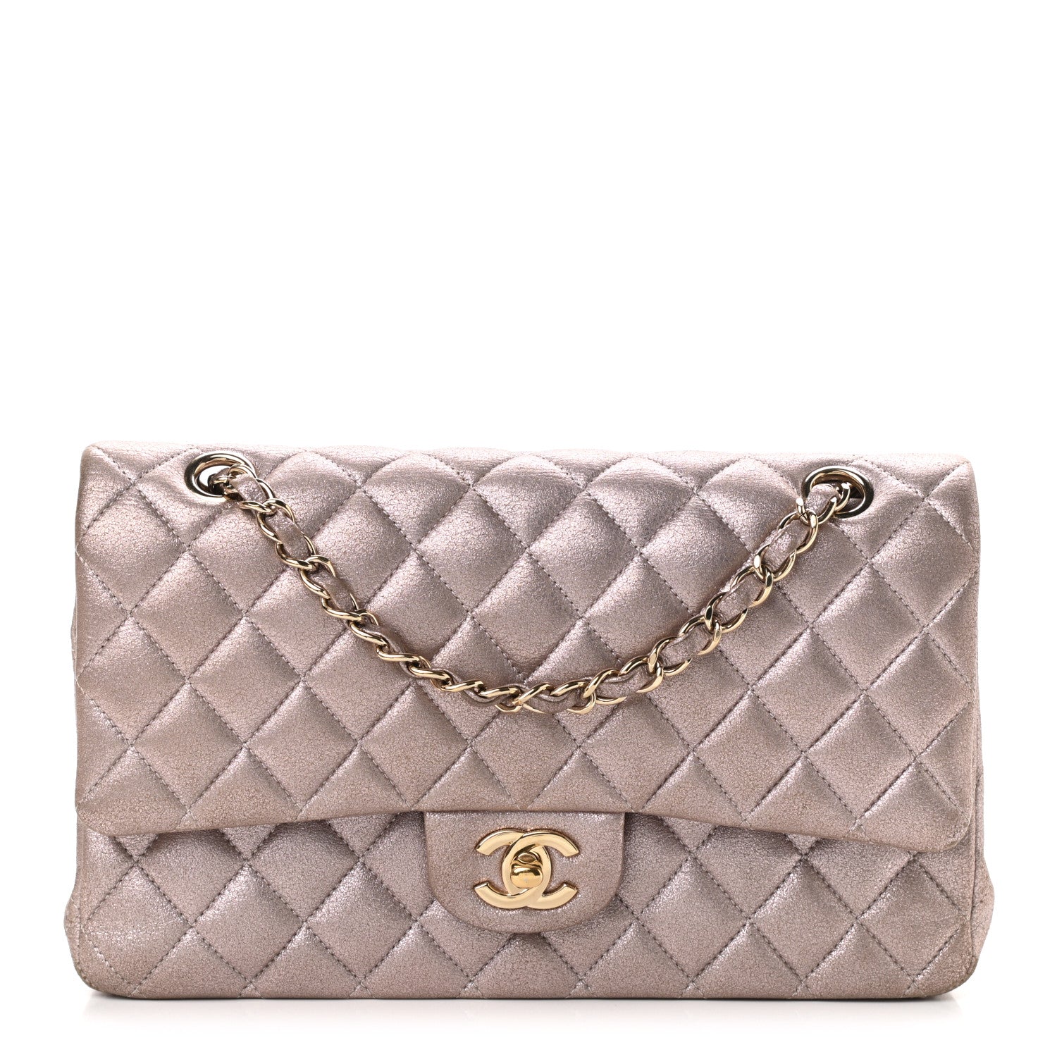 Chanel Iridescent Calfskin Quilted Medium Double Flap Light Pink 1 of 11