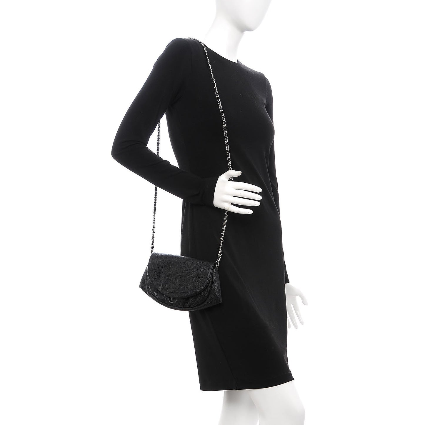 Caviar Half Moon Wallet On Chain WOC Black
