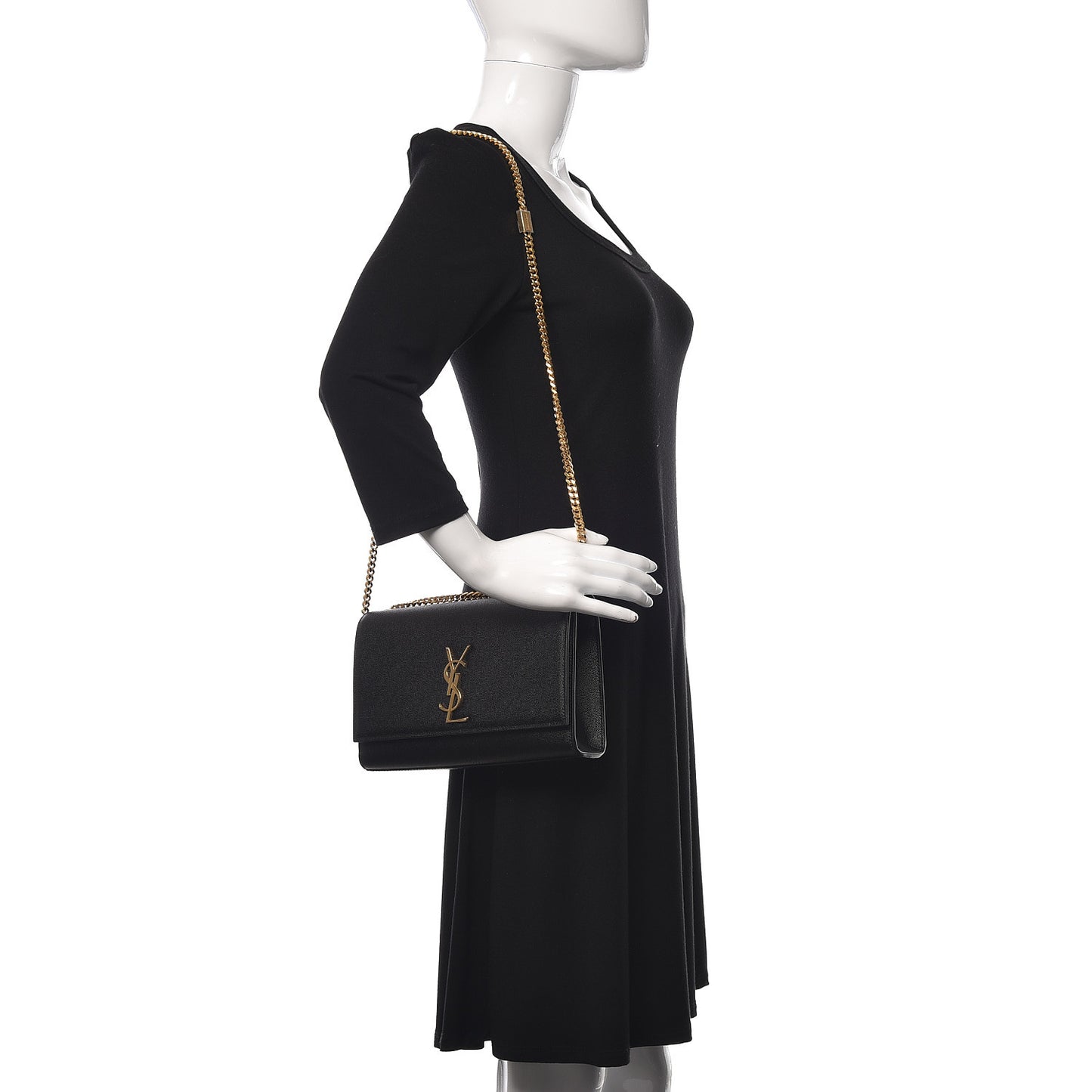 Grain De Poudre Medium Classic Monogram Kate Satchel Black