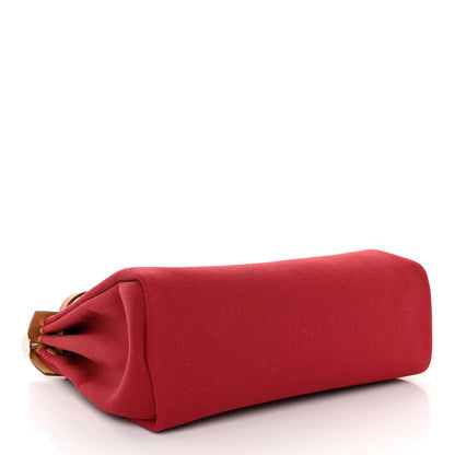 Hermes Vache Hunter Toile Herbag Zip 31 PM Rouge Grenat Natural 4 of 10