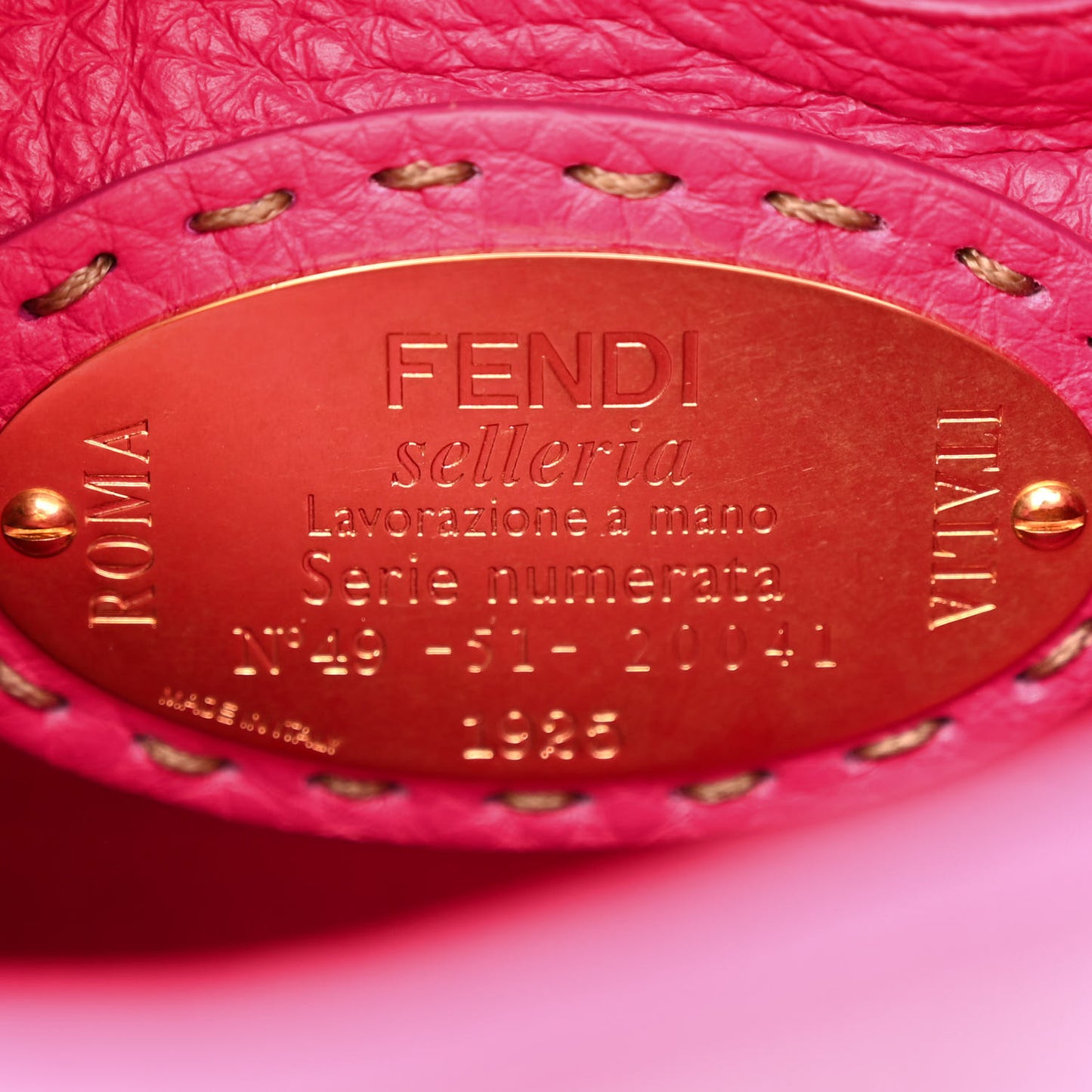 Cuoio Romano Selleria Mini Peekaboo Iconic Satchel Fuxia