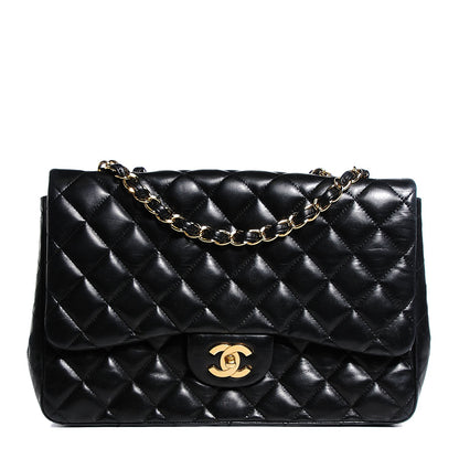 Chanel Lambskin Quilted Jumbo Single Flap Black 1 of 10