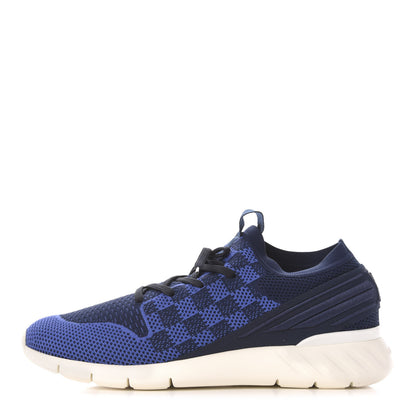 Louis Vuitton Knit Damier Fastlane Sneakers 10 Cobalt 1 of 8