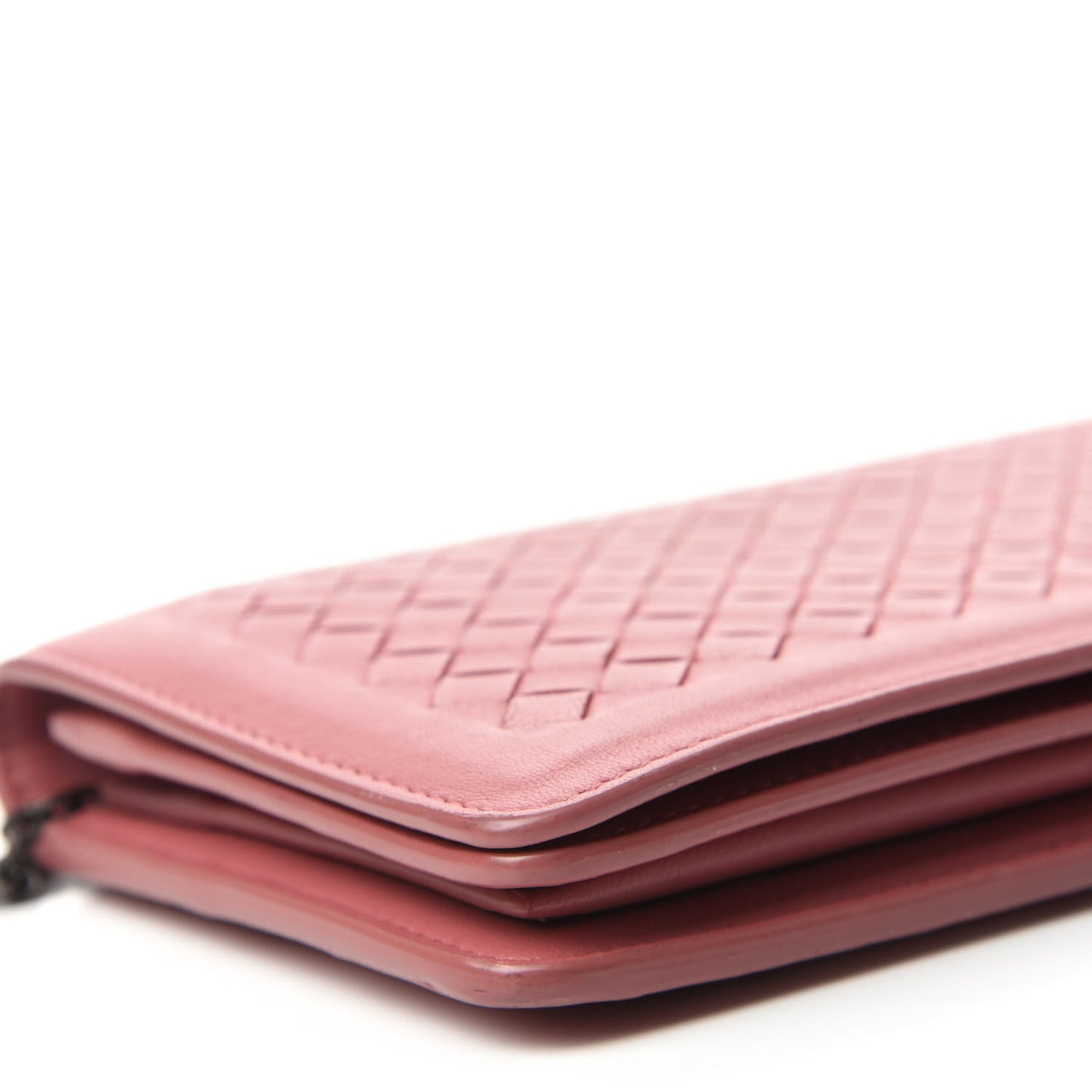 Nappa Intrecciato Continental Wallet on Chain Rose Pink