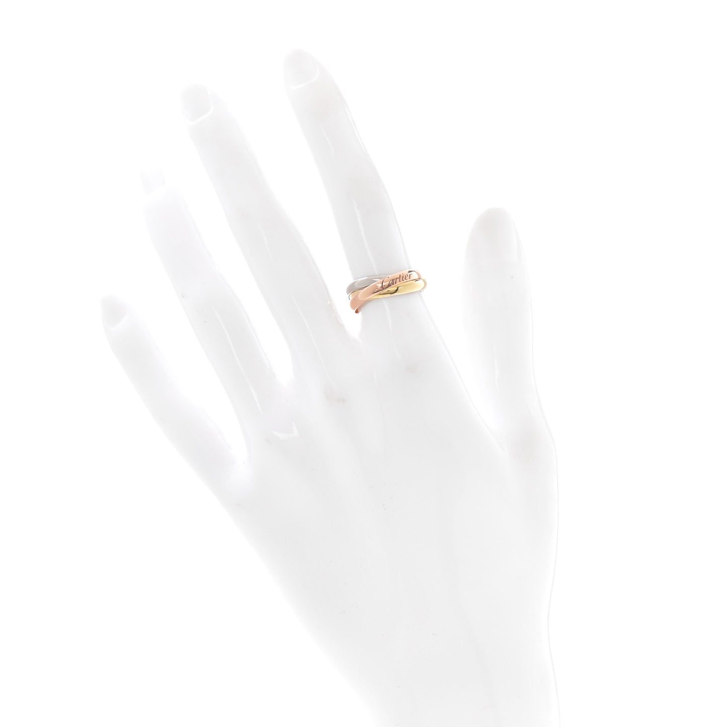 18K Pink Yellow White Gold Small Trinity Ring 49 4.75
