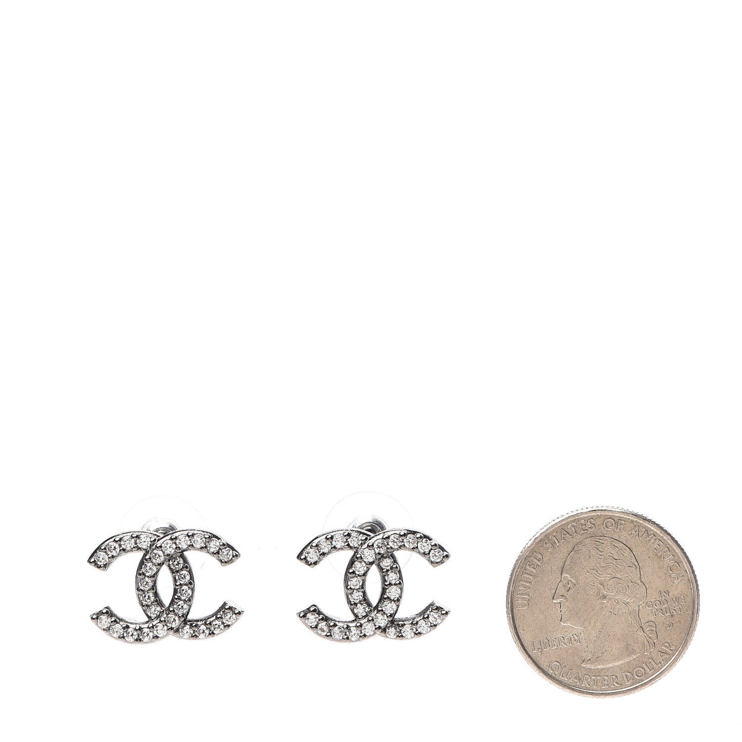 Crystal CC Earrings Silver