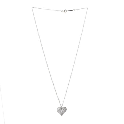Tiffany Platinum Diamond Heart Pave Pendant Necklace 3 of 6